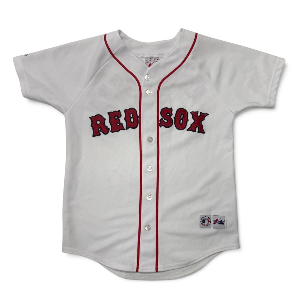 Majestic Boston Red Sox Nomar Garciaparra Youth Medium Baseball Jersey White USA